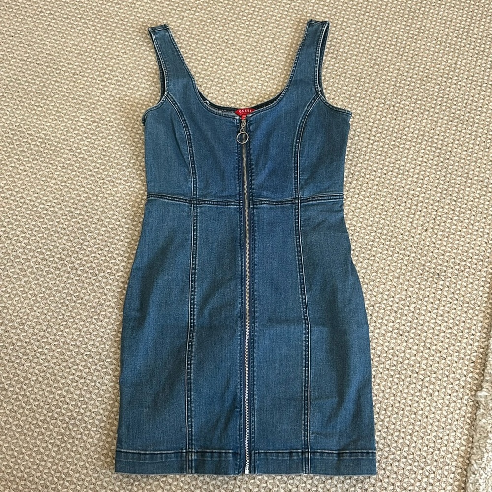 Guess Denim Zipper Mini Dress